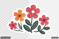 Cute Flower Sticker Design SVG PNG Product Image 1