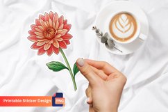 Flower Sticker, Decorative Floral Sticker, Tropical Flower Product Image 1