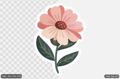 Cute Flower Sticker Design SVG PNG Product Image 1