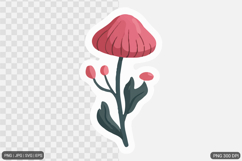 Cute Flower Sticker Design SVG PNG Product Image 1