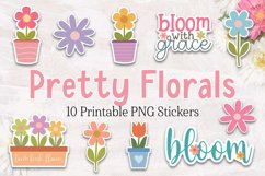 Flower Stickers | Cute Spring Florals Printable Sticker Set Product Image 1
