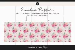 Pink Watercolour Rose Tumbler Sublimation | Seamless 20oz Product Image 4