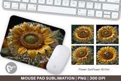 Mouse Pad Flower Sunflower Glitter Product Image 1