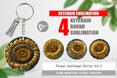 Keychain Flower Sunflower Glitter Product Image 1