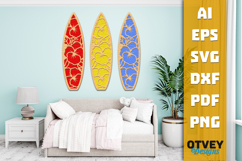 Flower Surfboard Layered Laser Cut SVG | Beach Surf Decor Product Image 2