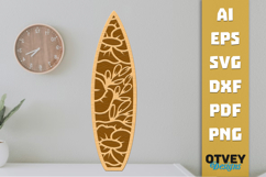 Flower Surfboard Layered Laser Cut SVG | Beach Surf Decor Product Image 2