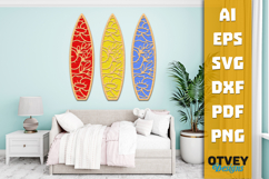 Flower Surfboard Layered Laser Cut SVG | Beach Surf Decor Product Image 1