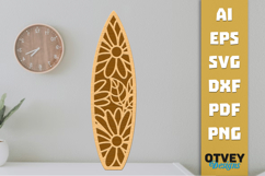 Flower Surfboard Layered Laser Cut SVG | Beach Surf Decor Product Image 2