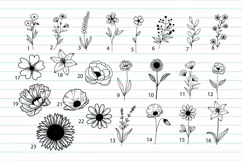 23 Flower Svg, Wildflower Svg, Flowers Svg, Ornaments Svg Product Image 3