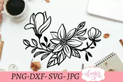 magnolia flower svg cut file for cricut