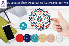flower svg-flower craft svg-papercut file-laser cutting-floral svg-floral element-3d layered