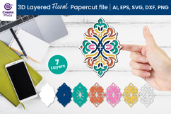 flower svg-flower craft svg-papercut file-laser cutting-floral svg-floral element-3d layered