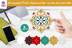 flower svg-flower craft svg-papercut file-laser cutting-floral svg-floral element-3d layered