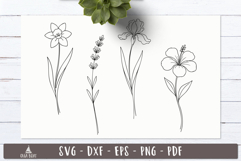 Flower SVG Line art Garden designs