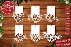 Papercut Flower Tags for Gifts, Flower Ornaments, Label Set Product Image 1