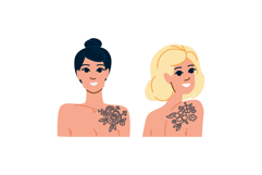 feminine flower tattoo woman vector Product Image 1