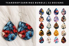 Flower Teardrop Earring Sublimation PNG Bundle Product Image 1