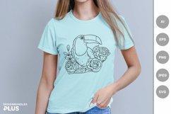 Toucan and Roses, Exotic Bird Sublimation Product Image 1