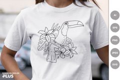 Toucan Perched on a Tree with Flowers Sublimation Product Image 1