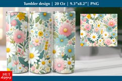 Daisy tumbler wrap, Spring Floral tumbler, Spring tumbler Product Image 1