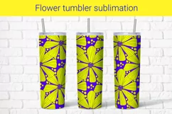Yellow flowers sublimation tumbler wrap 20 Oz Product Image 1