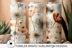 3 tumblers with wildfflower wraps