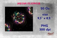 Neon flower tumbler sublimation design is 20 oz skinny tumbler wrap sublimation design.