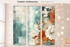 Flower Tumbler Wrap  Abstract Floral Tumbler Sublimation