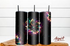 Neon flower tumbler sublimation design is 20 oz skinny tumbler wrap sublimation design.