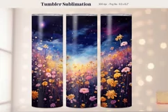 Flower Tumbler Wrap Wildflower Tumbler Sublimation Design