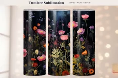 Flower Tumbler Wrap | Wildflower Tumbler Sublimation Design