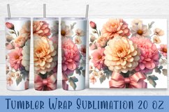 Dahlias flowers Tumbler Wrap Sublimation | Floral Product Image 1