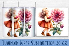 Beautiful Girl Tumbler Wrap | Dahlias Flower Sublimation Product Image 1