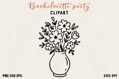 Bachelorette Party Line Art Clipart Bride SVG PNG EPS Product Image 1