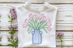 Flower Vase Embroidery Design Product Image 3