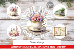 Wind Spinner Vintage Flowers Product Image 1