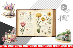 Vintage Flowers Clipart Product Image 1