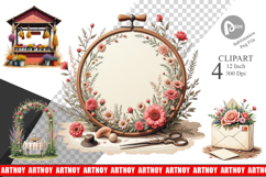 Vintage Flowers Clipart Product Image 1