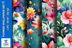 Flower Wallpaper Set 11 - Digital Paper Collection Product Image 1