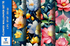 Flower Wallpaper Set 16 - Digital Paper Collection Product Image 1