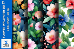 Flower Wallpaper Set 17 - Digital Paper Collection Product Image 1
