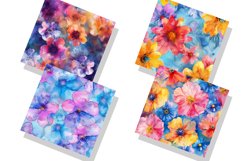 Watercolor Flower Digital Paper Bundle Product Image 2