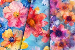 Watercolor Flower Digital Paper Bundle Product Image 4