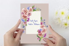 Flower rose Watercolors Frames. Floral clipart Product Image 6