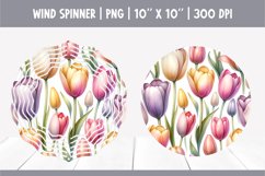 Watercolor Tulip Flower Wind Spinner Sublimation design PNG Product Image 1