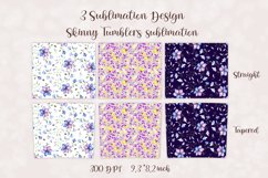 Tumbler Skinny Watercolor Flowers Tumbler Sublimation Wrap. Product Image 2