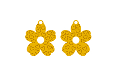 Flower with Hearts Pattern Earrings Laser Cut Template Product Image 2