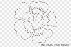 Flower with stamens line art SVG summer clipart illustration Product Image 1