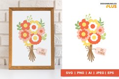 Flower Bouquet with Be Mine Message Card Illustration Product Image 1