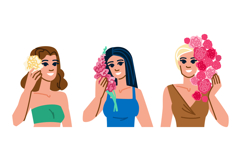 beauty flower woman makeup vector Product Image 1